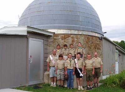 Photo of the Observatory and a local Scout Troup